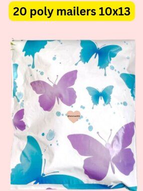 20 butterflies print polymailers size 10x13